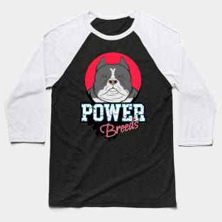 American Bully | Black White Power Breeds Baseball T-Shirt